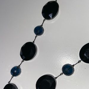 Dark blue glass bead necklace